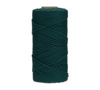 PATIKIL 4mm x 109 Yard Macrame Cord, Soft Cotton Colored Macrame Yarn String 4 Strand Twisted for Wall Hanging Plant Hanger Dreamcatcher DIY Knitting Supplies, Dark Green