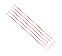 PATIKIL 4mm x 50cm Lanyard Cable, 5 PCS 304 Stainless Steel Cable Eyelets Ended Short Wire Rope Lanyard Safety Tether Chain Lock for Outdoor Gate Curtains Hanging Lamps, Red