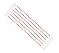 PATIKIL 4mm x 50cm Lanyard Cable, 6 PCS 304 Stainless Steel Cable Eyelets Ended Short Wire Rope Lanyard Safety Tether Chain Lock for Outdoor Gate Curtains Hanging Lamps, Red