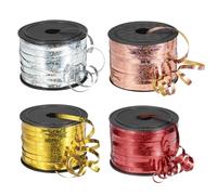 PATIKIL 4pcs 100 Yards Glitter Curling Ribbon Crimped Balloon String Metallic 5mm for Party Decoration Gift Wrapping Art Crafts, Gold/Red/Silver/Champagne