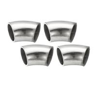 PATIKIL 4pcs 45 Degree Mandrel Bend Elbow, 16mm OD Steel Exhaust Elbow Exhaust Piping Connector 304 Stainless Steel for Exhaust Pipe Stair Handrail HVAC
