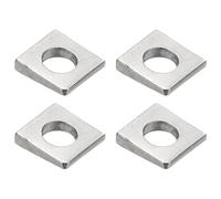 PATIKIL 4pcs Beveled Square Washers, M10x22mm for 10mm Bolts, Silver | Square Beveled Washers Bearing Strut Plate Flat Pad Spacer 304 Stainless Steel Wedge Shim Leveling Fastener Nut Gasket