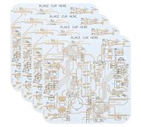 Patikil 4pcs Circuit Board Coasters - FR-4 Material, White