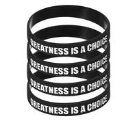 PATIKIL 4Pcs Create Who You Want To Be Motivational Wristbands, Personalized Bands with Text Silicone Wristbands Custom Rubber Bracelets for Fitness Workouts Exercise, Black/White