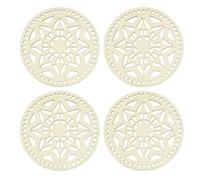 PATIKIL 4Pcs Crochet Basket Base, 5.5" Round Basket Bottoms Shaper Wooden Base Bag Making Supplies Weaving Knitting Kit for Crochet Shoulder Bag Handbag Purse Craft, Wood Color(Star Anise)
