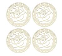 PATIKIL 4Pcs Crochet Basket Base, 5.5" Round Basket Bottoms Shaper Wooden Base Bag Making Supplies Weaving Knitting Kit for Crochet Shoulder Bag Handbag Purse Craft, Wood Color(Camellia)