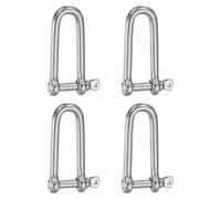PATIKIL 4Pcs D Ring Shackles 1/4" 5mm Extended D Screw Pin Shackle | 304 Stainless Steel Heavy Duty Mini Bow Clevis for Outdoor/Chain/Boat/Sailboat/Rigging/Marine/Camping