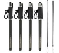 PATIKIL 4Pcs Elastic Pen Holder with 2 Adjustable Silicone Lanyards, Anti Lose Portable Pen Holder for Necklace Carpenters Teachers Construction Workers, Black