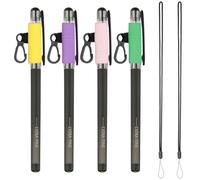 PATIKIL 4Pcs Elastic Pen Holder with 2 Adjustable Silicone Lanyards, Anti Lose Portable Pen Holder for Necklace Carpenters Teachers Construction Workers, Purple/Pink/Yellow/Green