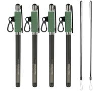 PATIKIL 4Pcs Elastic Pen Holder with 2 Adjustable Silicone Lanyards, Anti Lose Portable Pen Holder for Necklace Carpenters Teachers Construction Workers, Dark Green