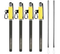 PATIKIL 4Pcs Elastic Pen Holder with 2 Lanyards, Anti Lose Portable Pen Holder for Necklace Carpenters Teachers Construction Workers, Bright Yellow
