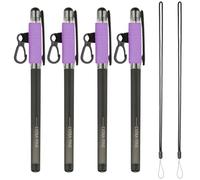 PATIKIL 4Pcs Elastic Pen Holder with 2 Lanyards, Anti Lose Portable Pen Holder for Necklace Carpenters Teachers Construction Workers, Purple