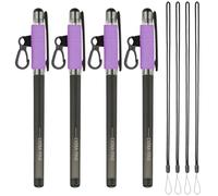 PATIKIL 4Pcs Elastic Pen Holder with 4 Adjustable Silicone Lanyards, Anti Lose Portable Pen Holder for Necklace Carpenters Teachers Construction Workers, Purple