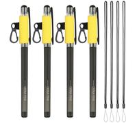 PATIKIL 4Pcs Elastic Pen Holder with 4 Lanyards, Anti Lose Portable Pen Holder for Necklace Carpenters Teachers Construction Workers, Bright Yellow
