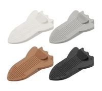 PATIKIL 4Pcs Floor Stopper Wedge, 0.7 Inch Rubber Door Stoppers Rubber Stops for Bottom of Door on Carpet Concrete Tile Wood for Home Office Workshops, Black/Gray/White/Coffee