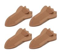 PATIKIL 4Pcs Floor Stopper Wedge, 0.7 Inch Rubber Door Stoppers Rubber Stops for Bottom of Door on Carpet Concrete Tile Wood for Home Office Workshops, Coffee