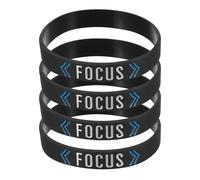 PATIKIL 4Pcs Focus Motivational Wristbands, Personalized Bands with Text Silicone Wristbands Custom Rubber Bracelets for Fitness Workouts Exercise, Black