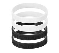 PATIKIL 4Pcs Greatness Is A Choice Motivational Wristbands, Personalized Bands with Text Silicone Wristbands Custom Rubber Bracelets for Fitness Workouts Exercise, Black/White
