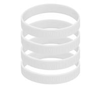 PATIKIL 4Pcs Nothing Impossible Motivational Wristbands, Personalized Bands with Text Silicone Wristbands Custom Rubber Bracelets for for Fitness Workouts Exercise Basketball, White