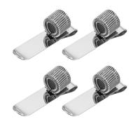 PATIKIL 4Pcs Pen Holder Clips, Metal Pen Clip Holder Adjustable Loop Pen Pencil Organizer with Single Spring Loop for Notebook, Clipboard, Silver Tone