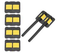 PATIKIL 4Pcs Pen Holder for Notebooks, Self-Adhesive Elastic Pencil Holder Double Pen Loop Ultra-Thin Leather Design for Planner Clipboard Journal Calendar Office Accessories, Yellow