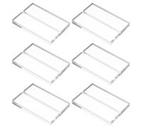 PATIKIL 4Pcs Place Card Holders 3.9" Clear Acrylic Stand Wedding Sign Square Name Card Holders Table Number Stand with 1/8" Slot for Wedding Birthday Exhibition Office Display, 100 x 70 mm