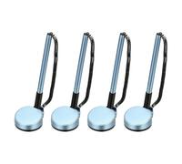 PATIKIL 4Pcs Secure Pen with Adhesive Chain and Security Pen Holder, Reception Counter Pens Desktop Pen Black Ink Refills for Desk Workplace Office Home Supplies Round Base, Blue