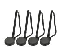 PATIKIL 4Pcs Secure Pen with Adhesive Chain and Security Pen Holder, Reception Counter Pens Desktop Pen Black Ink Refills for Desk Workplace Office Home Supplies Round Base, Black