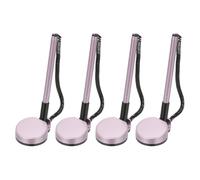 PATIKIL 4Pcs Secure Pen with Adhesive Chain and Security Pen Holder, Reception Counter Pens Desktop Pen Black Ink Refills for Desk Workplace Office Home Supplies Round Base, Purple