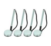 PATIKIL 4Pcs Secure Pen with Adhesive Chain and Security Pen Holder, Reception Counter Pens Desktop Pen Black Ink Refills for Desk Workplace Office Home Supplies Round Base, Cyan