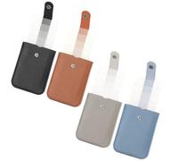 PATIKIL 4Pcs Slim Minimalist Wallet, Leather Pull-Out Front Pocket Wallets Credit Card Holder for Women and Men, Black/Orange/Gray/Dark Blue