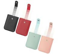 PATIKIL 4Pcs Slim Minimalist Wallet, Leather Pull-Out Front Pocket Wallets Credit Card Holder for Women and Men, Black/Burgundy/Pink/Blue