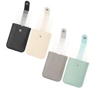 PATIKIL 4Pcs Slim Minimalist Wallet, Leather Pull-Out Front Pocket Wallets Credit Card Holder for Women and Men, Black/White/Gray/Blue