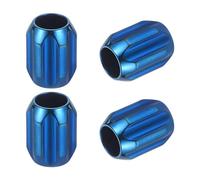 PATIKIL 4Pcs Stainless Steel Big Hole Blue Paracord Column Beads Grooved Tube Loose Column Spacer Beads 6mm Large Hole for DIY Accessories Bracelet Necklace Jewelry Making