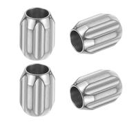 PATIKIL 4Pcs Stainless Steel Big Hole Silver Paracord Column Beads Grooved Tube Loose Column Spacer Beads 6mm Large Hole for DIY Accessories Bracelet Necklace Jewelry Making