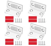 PATIKIL 4Set Cabinet Magnetic Catch, Drawer Magnets Thin Cabinet Door Magnets for Kitchen Wardrobe Cupboard Closet Door Closing Magnetic Touch Catch Closer, Silver Tone