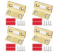 PATIKIL 4Set Cabinet Magnetic Catch, Drawer Magnets Thin Cabinet Door Magnets for Kitchen Wardrobe Cupboard Closet Door Closing Magnetic Touch Catch Closer, Yellow Bronze Tone