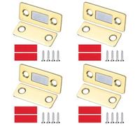 PATIKIL 4Set Cabinet Magnetic Catch, Drawer Magnets Thin Cabinet Door Magnets for Kitchen Wardrobe Cupboard Closet Door Closing Magnetic Touch Catch Closer, Gold Tone