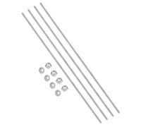 PATIKIL 4Set M5 x 0.8mm Fully Threaded Rods 14 Inch/350mm, 304 Stainless Steel All Threaded Rod Metric Right Hand Threads with 8Pcs Flange Hexagon Nut for Clamps Hangers U-Bolt