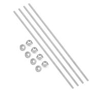 PATIKIL 4Set M6 x 1mm Fully Threaded Rods 12 Inch/300mm, 304 Stainless Steel All Threaded Rod Metric Right Hand Threads with 8Pcs Flange Hexagon Nut for Clamps Hangers U-Bolt