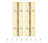 PATIKIL 4x1.2 Inch Piano Hinge,2 Pcs 304 Stainless Steel Continuous Hinge with Holes for Piano Gate Door Wooden Storage Box Cabinet Boat,Gold