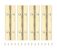 PATIKIL 4x1.2 Inch Piano Hinge,4 Pcs 304 Stainless Steel Continuous Hinge with Holes for Piano Gate Door Wooden Storage Box Cabinet Boat,Gold