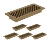 PATIKIL 4x10 Inch Floor Vent Covers, 6 Pcs Floor Registers Heavy Duty Metal Walkable Air Vent Covers Easy Adjustable Air Supply Lever for Home Office Wall Ceiling Grilles, Brown