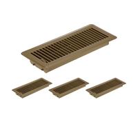 PATIKIL 4x12 Inch Floor Vent Covers, 6 Pcs Floor Registers Heavy Duty Metal Walkable Air Vent Covers Easy Adjustable Air Supply Lever for Home Office Wall Ceiling Grilles, Brown