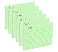 PATIKIL 4x3 to Do Lined Sticky Notes, 6 Pad Daily to Do List Notepads Sticky Notes, Checklist Message Self-Stick Pads for Home Office Reminders Lists Planning, Light Green, 50 Sheets/Pad