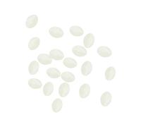 PATIKIL 4x3mm Glow Fishing Beads, 100Pcs Soft Plastic Oval Rubber Luminous Fishing Bait Eggs Rig Bead Tackle Lures Accessories with Storage Box, White