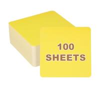 PATIKIL 4x4 Large Blank Cardboard Message Card, 100 Sheets 320GSM Square Thick Square Note Card Stock for Word Message DIY Flash Study Guide, Yellow