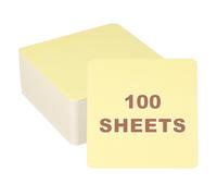 PATIKIL 4x4 Large Blank Cardboard Message Card, 100 Sheets 320GSM Square Thick Square Note Card Stock for Word Message DIY Flash Study Guide, Light Yellow