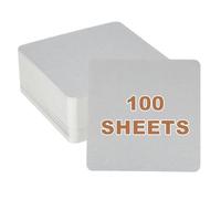 PATIKIL 4x4 Large Blank Cardboard Message Card, 100 Sheets 320GSM Square Thick Square Note Card Stock for Word Message DIY Flash Study Guide, Silver