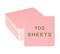 PATIKIL 4x4 Large Blank Cardboard Message Card, 100 Sheets 320GSM Square Thick Square Note Card Stock for Word Message DIY Flash Study Guide, Pink